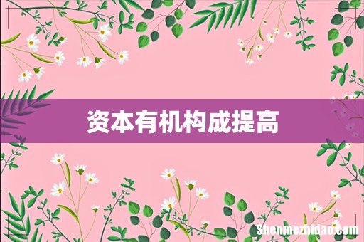 资本有机构成提高