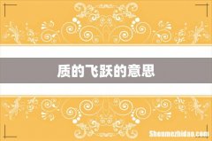 质的飞跃的意思