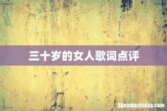 三十岁的女人歌词点评