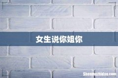 女生说你姐你