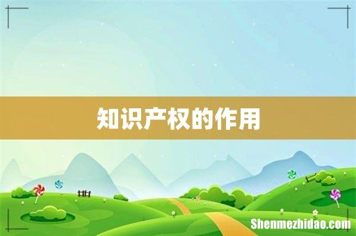 知识产权的作用