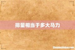 排量相当于多大马力