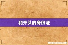 和开头的身份证