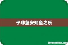 子非鱼安知鱼之乐
