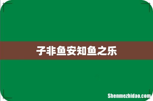 子非鱼安知鱼之乐