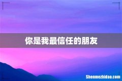你是我最信任的朋友