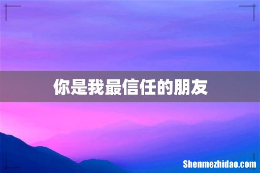 你是我最信任的朋友