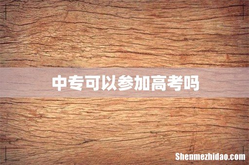 中专可以参加高考吗
