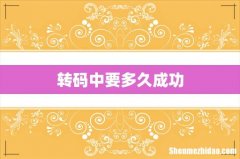 转码中要多久成功