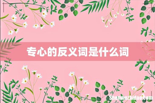 专心的反义词是什么词