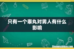 只有一个睾丸对男人有什么影响