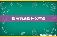 指鹿为马指什么生肖