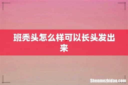 班秃头怎么样可以长头发出来