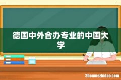 德国中外合办专业的中国大学