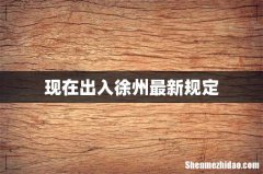 现在出入徐州最新规定