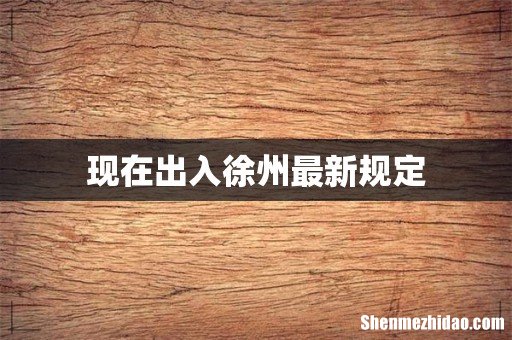 现在出入徐州最新规定
