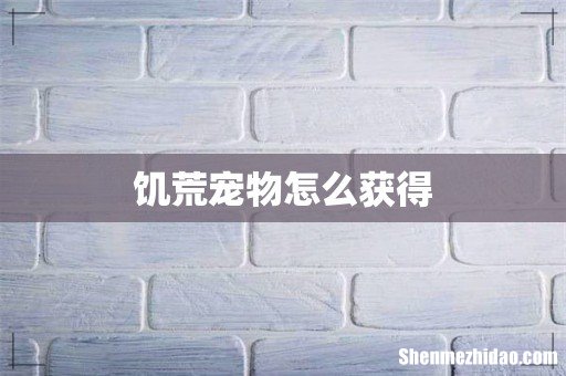 饥荒宠物怎么获得