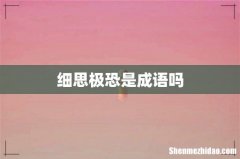 细思极恐是成语吗
