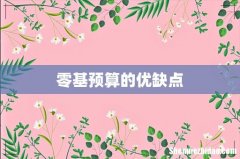 零基预算的优缺点