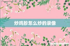炒鸡胗怎么炒的录像