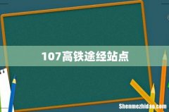 107高铁途经站点
