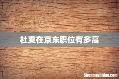 杜爽在京东职位有多高