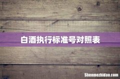 白酒执行标准号对照表