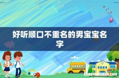 好听顺口不重名的男宝宝名字