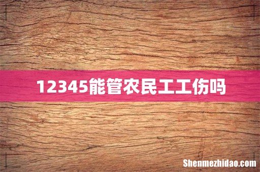 12345能管农民工工伤吗