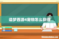 造梦西游4宠物怎么获得