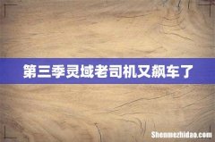 第三季灵域老司机又飙车了