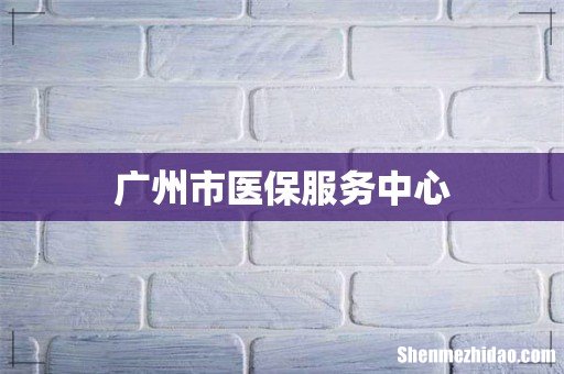 广州市医保服务中心