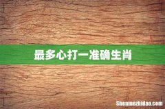 最多心打一准确生肖