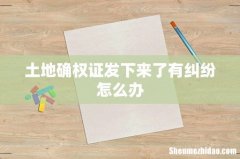 土地确权证发下来了有纠纷怎么办