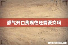燃气开口费现在还需要交吗