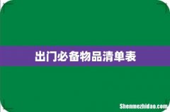 出门必备物品清单表