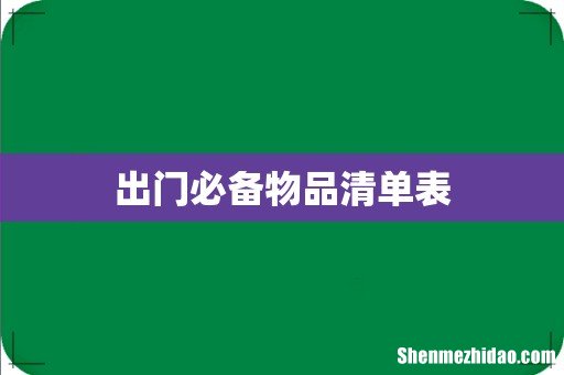 出门必备物品清单表