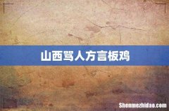 山西骂人方言板鸡