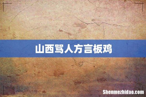 山西骂人方言板鸡