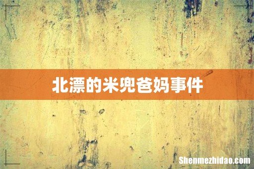 北漂的米兜爸妈事件
