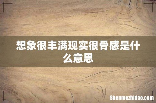 想象很丰满现实很骨感是什么意思