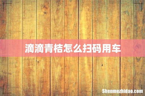 滴滴青桔怎么扫码用车