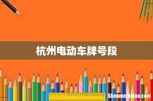 杭州电动车牌号段