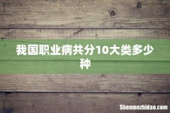 我国职业病共分10大类多少种