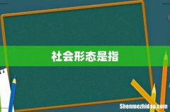 社会形态是指