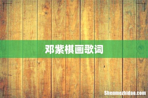 邓紫棋画歌词