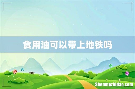 食用油可以带上地铁吗