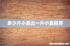 多少斤小麦出一斤小麦胚芽