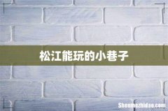 松江能玩的小巷子
