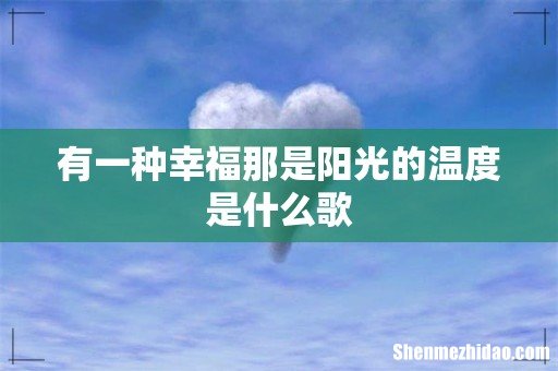 有一种幸福那是阳光的温度是什么歌